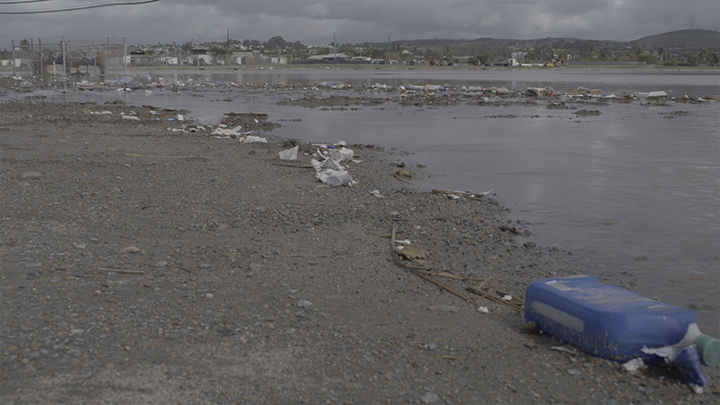 Trash and other debris captured at the Tijuana River Valley Regional Park in February 2024. (Photo: Prebys Foundation)