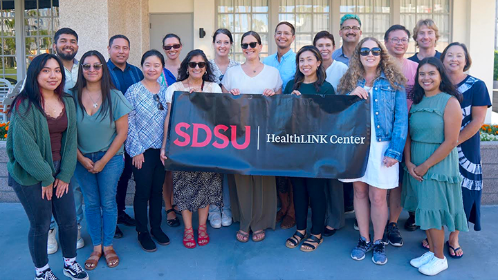 San Diego State University HealthLINK Center staff pose for a group photo on August 21, 2024 (Courtesy of San Diego State University).