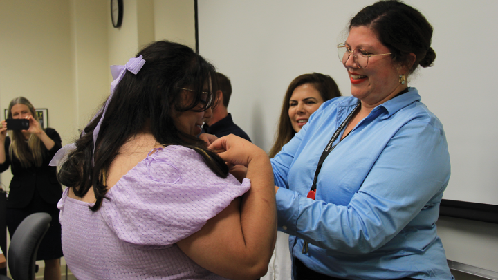 Public Health Student getting medal