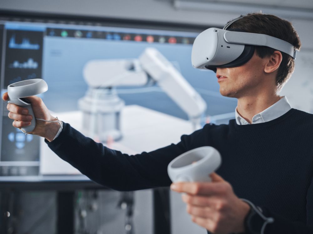 Man using vr headset